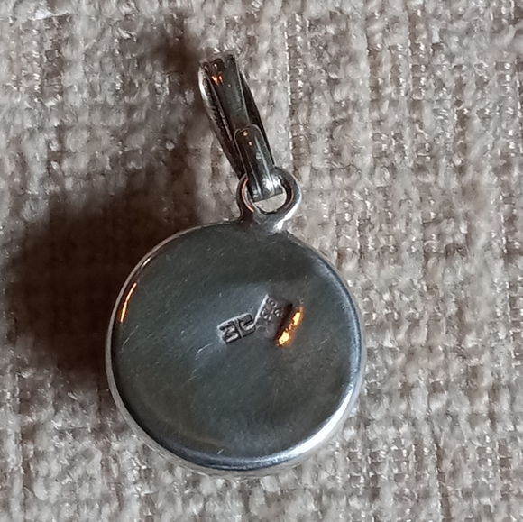 Sterling Silver Baltic Amber Cabochon Pendant - Picture 6 of 15